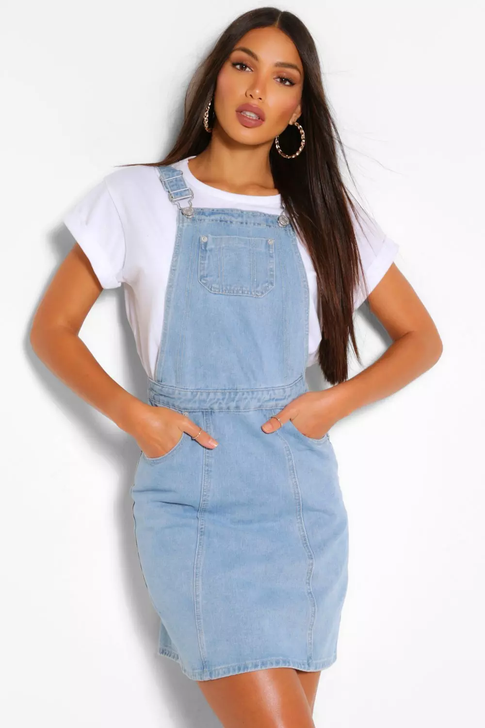 Tall denim 2025 pinafore dress